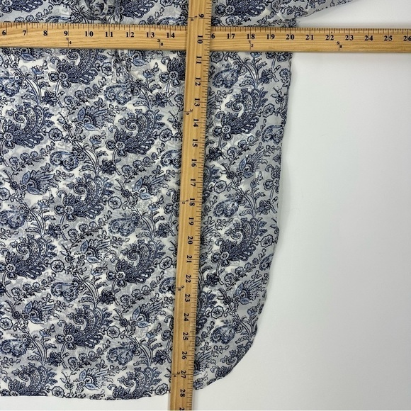 Theory Blouse Sz S  Alrik Avery Silk Peasant Blouse Chiffon Long Sleeve - Picture 5 of 12